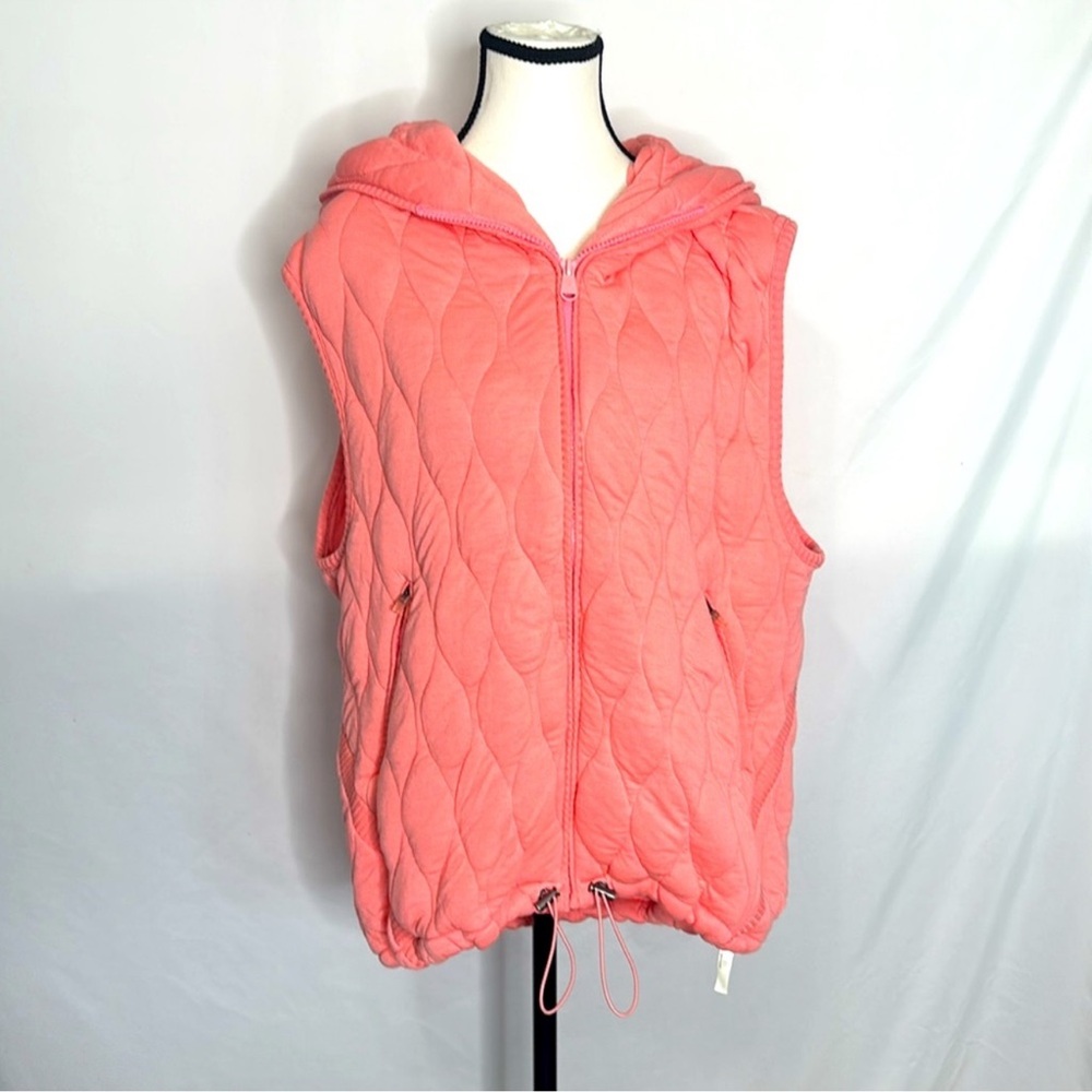 Free People Coral Quilted Hooded Vest
